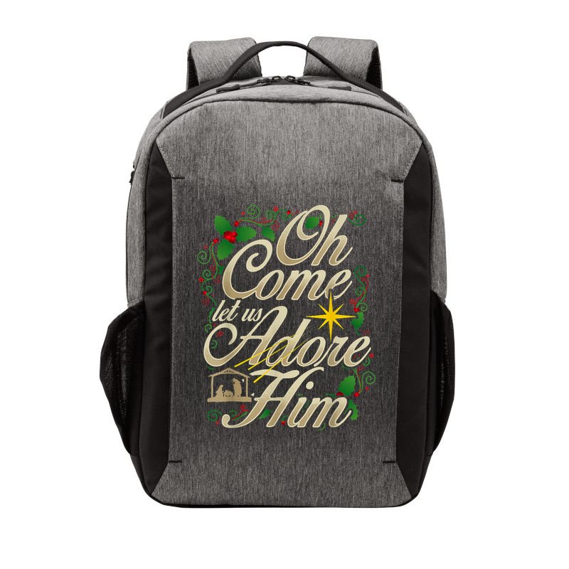 Oh Come Let Us Adore Him Nativity Christmas Religious Jesus Vector Backpack