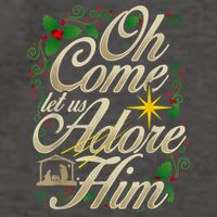 Oh Come Let Us Adore Him Nativity Christmas Religious Jesus Vector Backpack