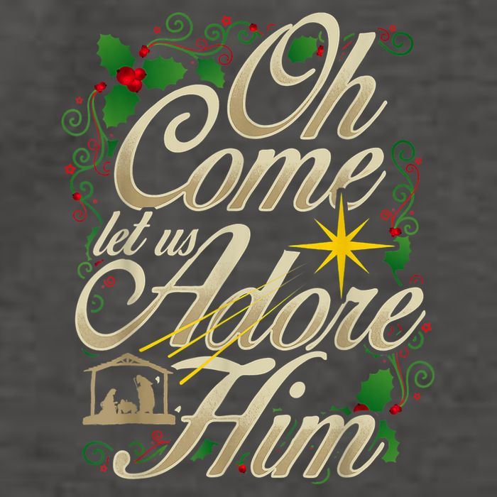 Oh Come Let Us Adore Him Nativity Christmas Religious Jesus Vector Backpack