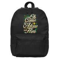 Oh Come Let Us Adore Him Nativity Christmas Religious Jesus 16 in Basic Backpack