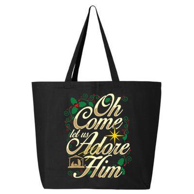 Oh Come Let Us Adore Him Nativity Christmas Religious Jesus 25L Jumbo Tote
