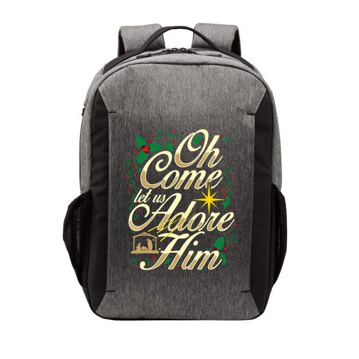 Oh Come Let Us Adore Him Nativity Christmas Religious Jesus Vector Backpack