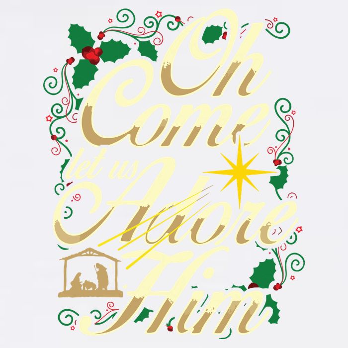 Oh Come Let Us Adore Him Nativity Christmas Religious Jesus Womens Tank Top
