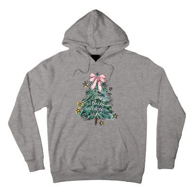 Oh Come Let Us Adore Him Christmas Xmas Tree Christian Jesus Tall Hoodie