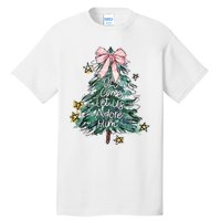 Oh Come Let Us Adore Him Christmas Xmas Tree Christian Jesus Tall T-Shirt