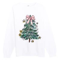 Oh Come Let Us Adore Him Christmas Xmas Tree Christian Jesus Premium Crewneck Sweatshirt