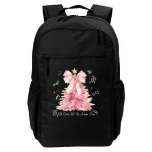 Oh Come Let Us Adore Him Coquette Bow Christmas Tree Daily Commute Backpack