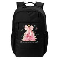 Oh Come Let Us Adore Him Coquette Bow Christmas Tree Daily Commute Backpack