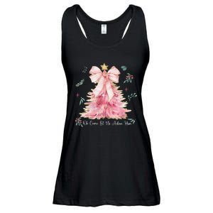 Oh Come Let Us Adore Him Coquette Bow Christmas Tree Ladies Essential Flowy Tank