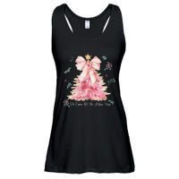 Oh Come Let Us Adore Him Coquette Bow Christmas Tree Ladies Essential Flowy Tank