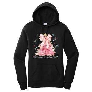 Oh Come Let Us Adore Him Coquette Bow Christmas Tree Women's Pullover Hoodie