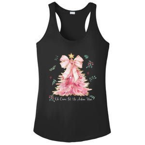 Oh Come Let Us Adore Him Coquette Bow Christmas Tree Ladies PosiCharge Competitor Racerback Tank