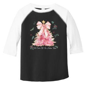 Oh Come Let Us Adore Him Coquette Bow Christmas Tree Toddler Fine Jersey T-Shirt