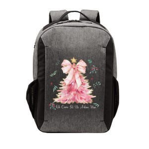 Oh Come Let Us Adore Him Coquette Bow Christmas Tree Vector Backpack