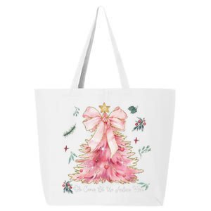 Oh Come Let Us Adore Him Coquette Bow Christmas Tree 25L Jumbo Tote