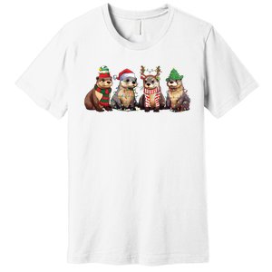 Otters Christmas Lights Premium T-Shirt