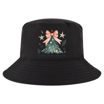 Oh Come Let Us Adore Him Jesus Christmas Tree Coquette Bow Cool Comfort Performance Bucket Hat