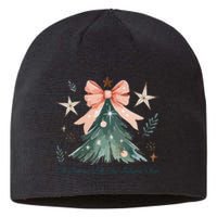 Oh Come Let Us Adore Him Jesus Christmas Tree Coquette Bow Sustainable Beanie