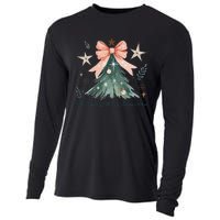 Oh Come Let Us Adore Him Jesus Christmas Tree Coquette Bow Cooling Performance Long Sleeve Crew