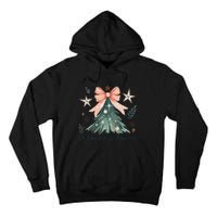 Oh Come Let Us Adore Him Jesus Christmas Tree Coquette Bow Tall Hoodie