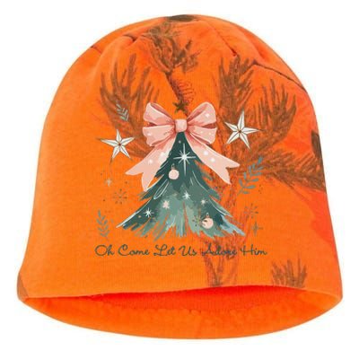 Oh Come Let Us Adore Him Jesus Christmas Tree Coquette Bow Kati - Camo Knit Beanie