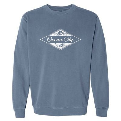 Ocean City Maryland Established 1875 Beach Souvenir Garment-Dyed Sweatshirt