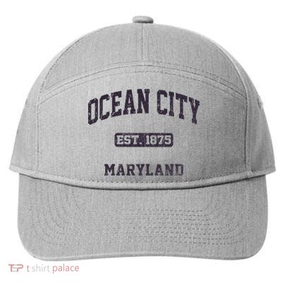 Ocean City Maryland MD Vintage State Athletic Style 7-Panel Snapback Hat