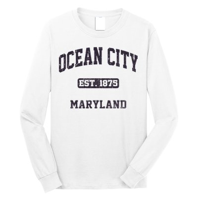 Ocean City Maryland MD Vintage State Athletic Style Long Sleeve Shirt