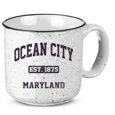 Ocean City Maryland MD Vintage State Athletic Style 15oz Campfire Ceramic Mug