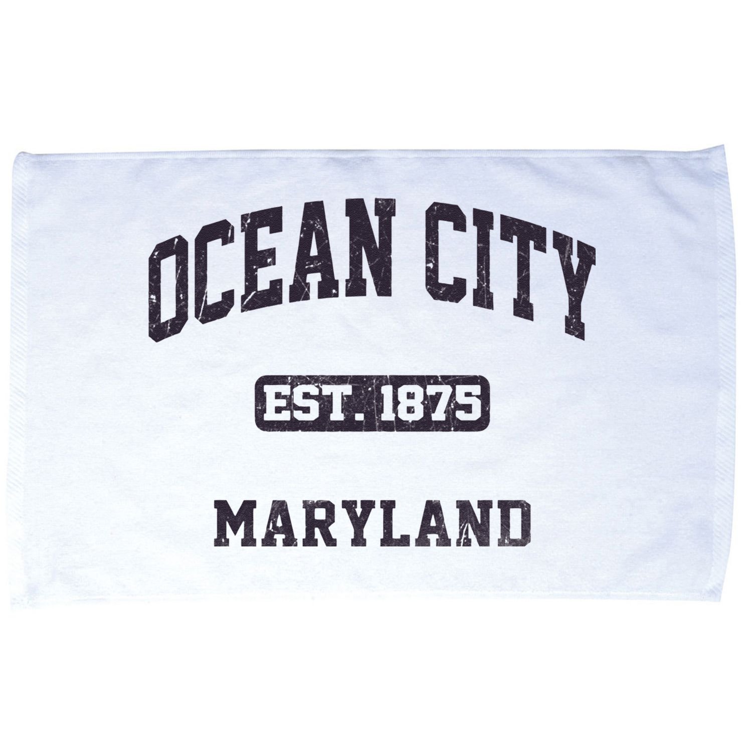 Ocean City Maryland MD Vintage State Athletic Style Microfiber Hand Towel