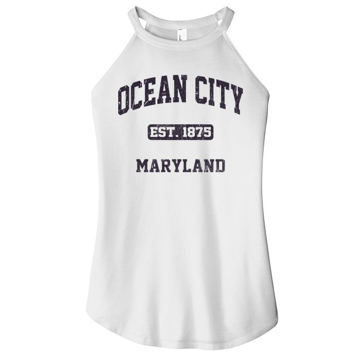 Ocean City Maryland MD Vintage State Athletic Style Women's Perfect Tri Rocker Tank