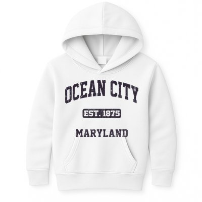 Ocean City Maryland MD Vintage State Athletic Style Kids Hoodie