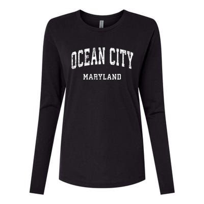 Ocean City Maryland MD Vintage Athletic Sports Design Womens Cotton Relaxed Long Sleeve T-Shirt