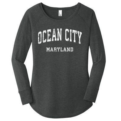 Ocean City Maryland MD Vintage Athletic Sports Design Women's Perfect Tri Tunic Long Sleeve Shirt