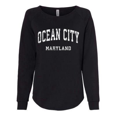 Ocean City Maryland MD Vintage Athletic Sports Design Womens California Wash Sweatshirt