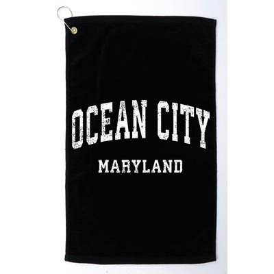 Ocean City Maryland MD Vintage Athletic Sports Design Golf Towel
