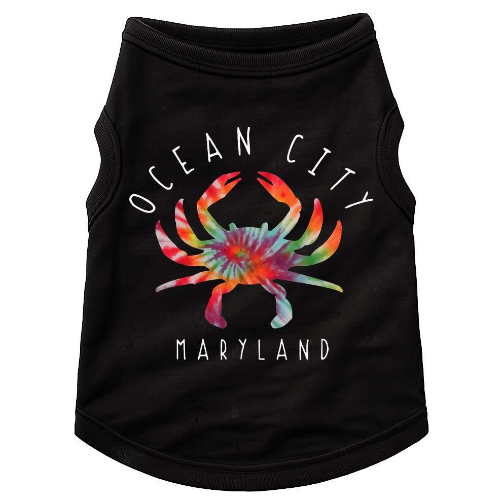 Ocean City Maryland Crab Tie Dye Summer Vacation Doggie Tank