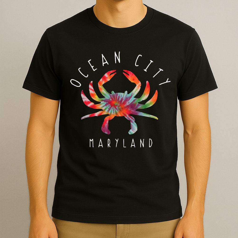 Ocean City Maryland Crab Tie Dye Summer Vacation T-Shirt