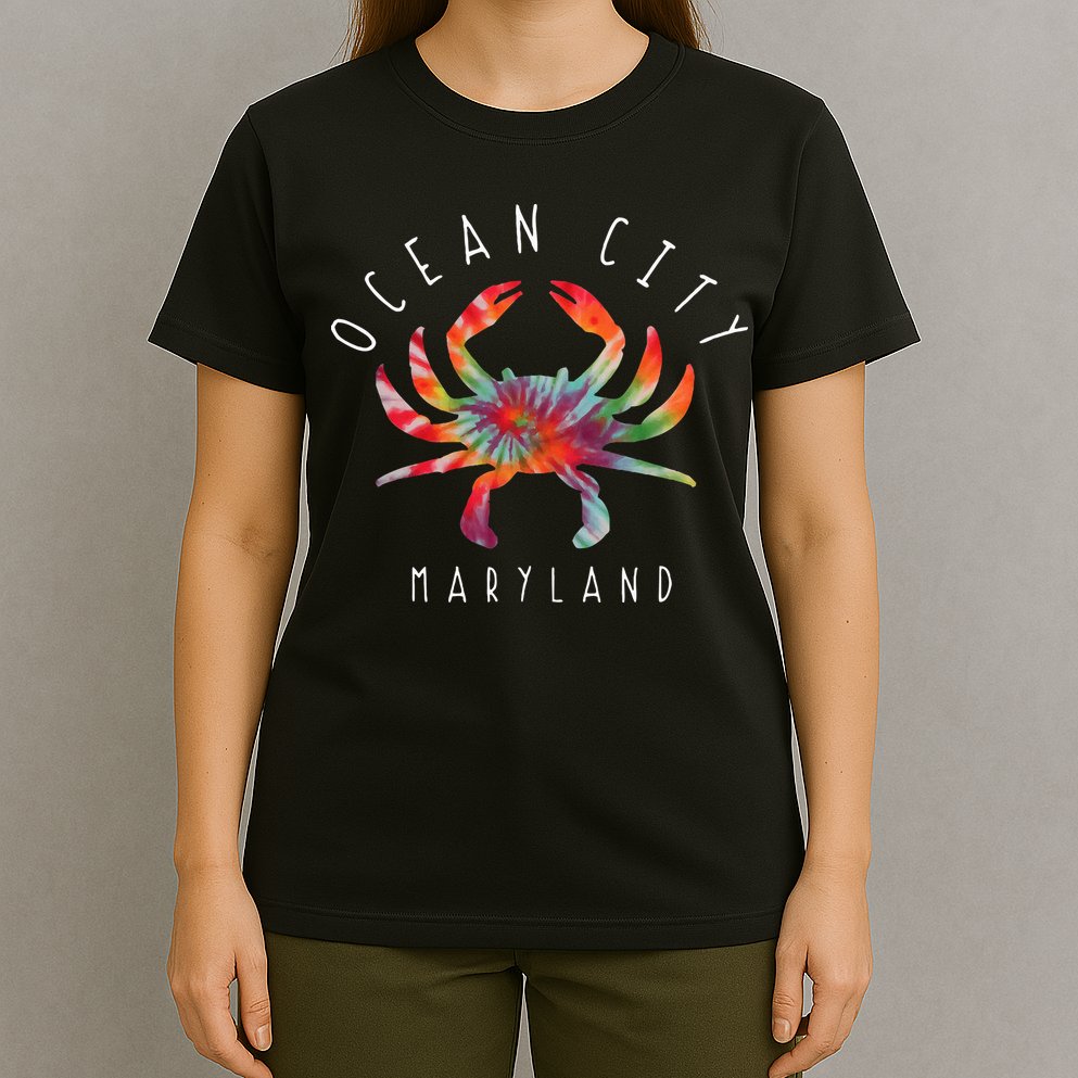 Ocean City Maryland Crab Tie Dye Summer Vacation T-Shirt