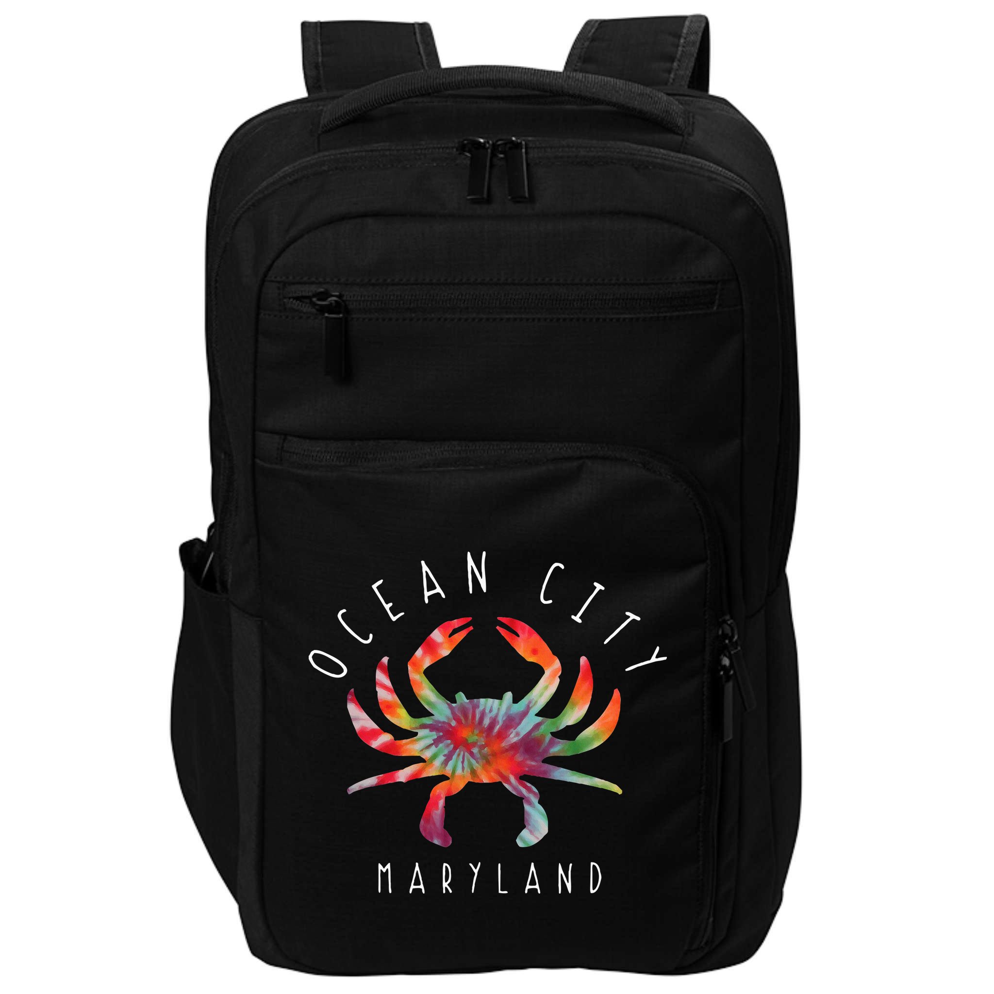 Ocean City Maryland Crab Tie Dye Summer Vacation Impact Tech Backpack