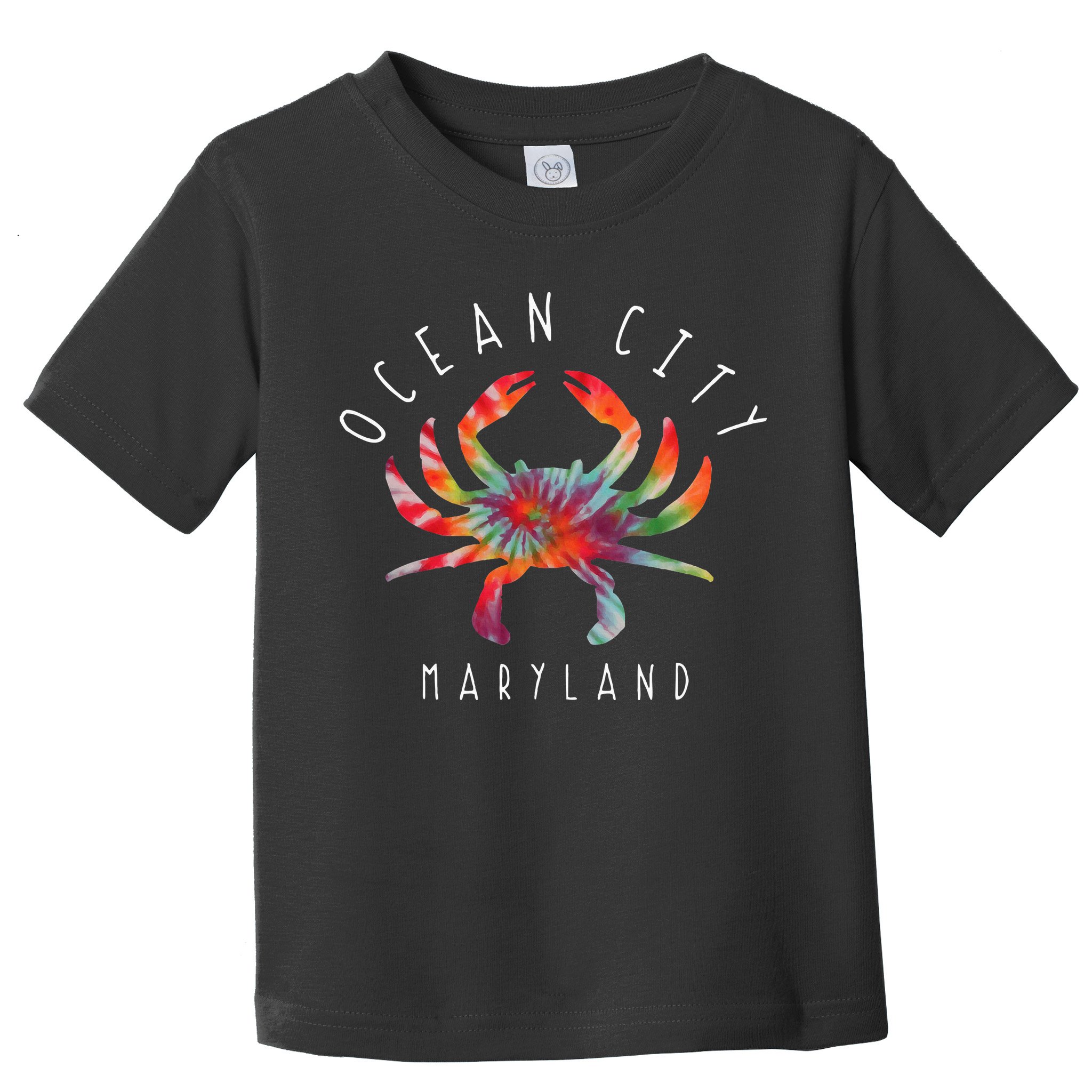 Ocean City Maryland Crab Tie Dye Summer Vacation Toddler T-Shirt