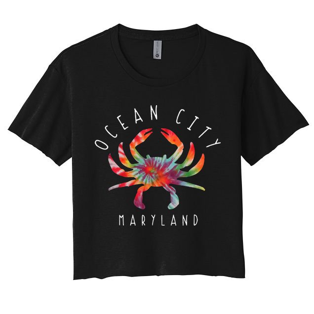 Ocean City Maryland Crab Tie Dye Summer Vacation Crop Top