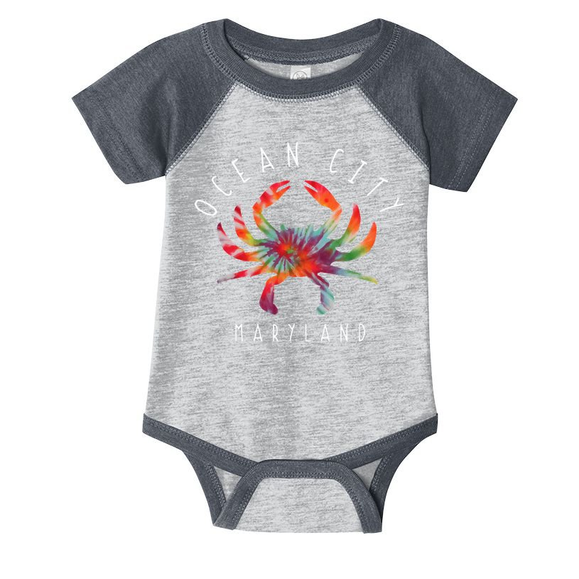 Ocean City Maryland Crab Tie Dye Summer Vacation Infant Baby Jersey Bodysuit