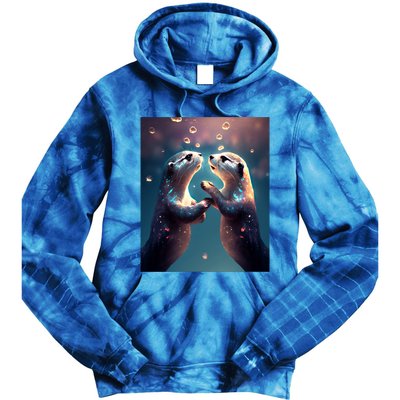 Otter Cute Magical Otter Couple Wedding Anniversary Gift Tie Dye Hoodie