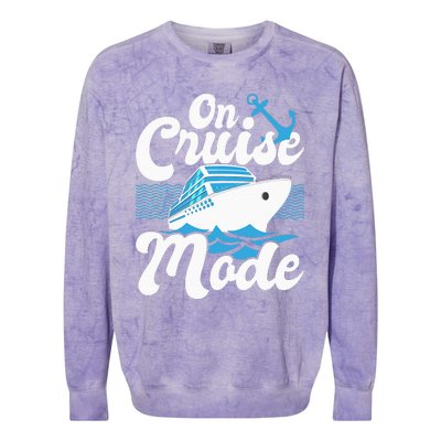 On Cruise Mode Cruise Ship Cruising Lover Cruiser Colorblast Crewneck Sweatshirt