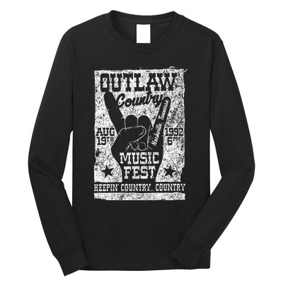 Outlaw Country Music Fest Nashville Vintage Graphic Long Sleeve Shirt