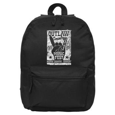 Outlaw Country Music Fest Nashville Vintage Graphic 16 in Basic Backpack