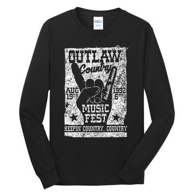 Outlaw Country Music Fest Nashville Vintage Graphic Tall Long Sleeve T-Shirt