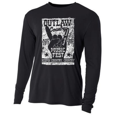 Outlaw Country Music Fest Nashville Vintage Graphic Cooling Performance Long Sleeve Crew