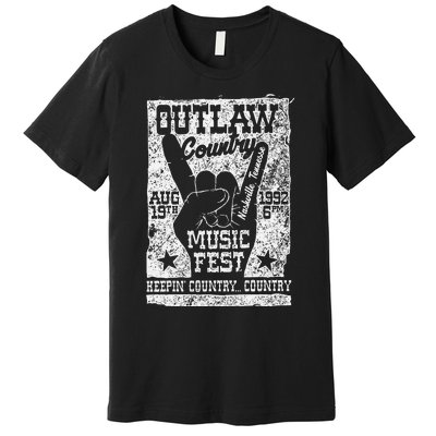 Outlaw Country Music Fest Nashville Vintage Graphic Premium T-Shirt